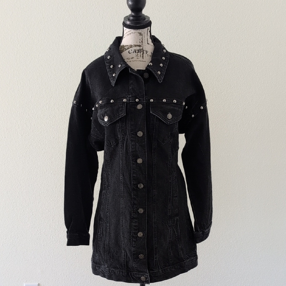 Rails Black Studded Jean Jacket